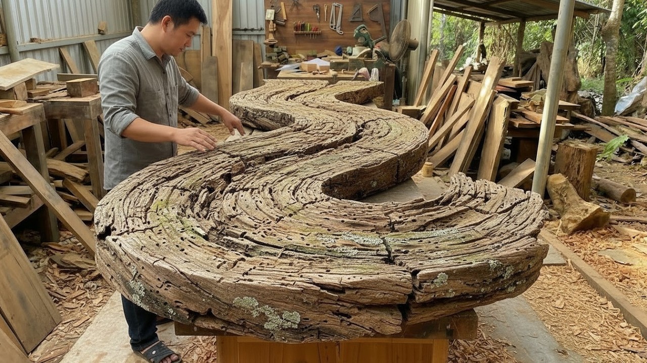 Nobody Wanted This Rotten Wood Slab… Until They Became a Beautiful Piece