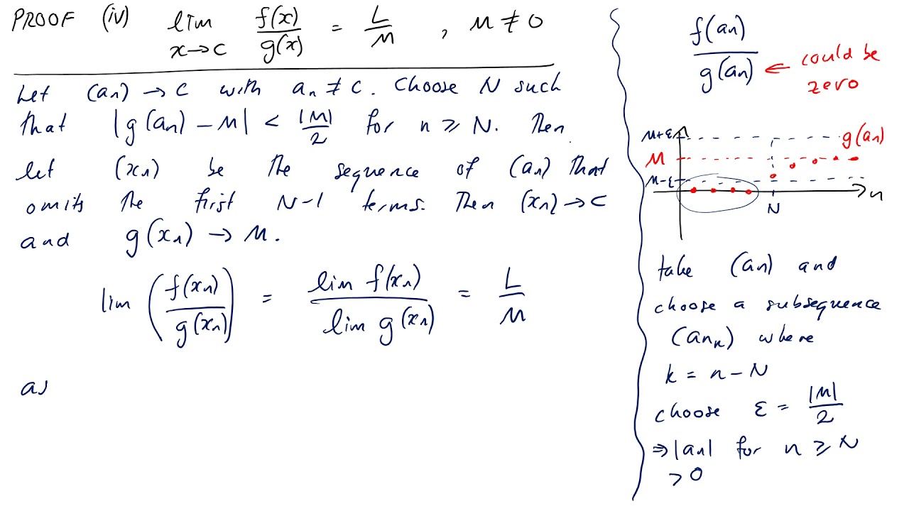 12.1 Algebraic Limit Theorem for Functional Limits