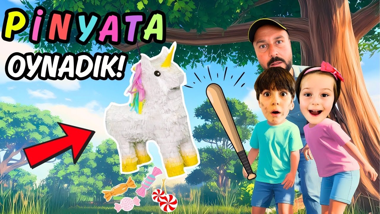 PİNYATA OYNADIK!ADA VE TALHA PİNYATAYI PATLAT ÖDÜLÜ YAKALA!Eğlenceli Video#funnyvideo #elifsinemtv
