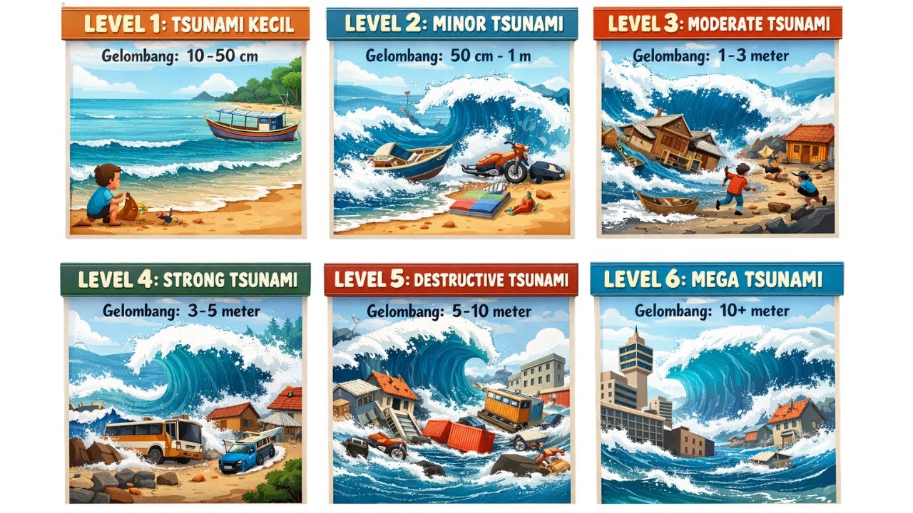 Semua Level Tsunami 🌊🌊 Dijelaskan Dalam 4 Menit