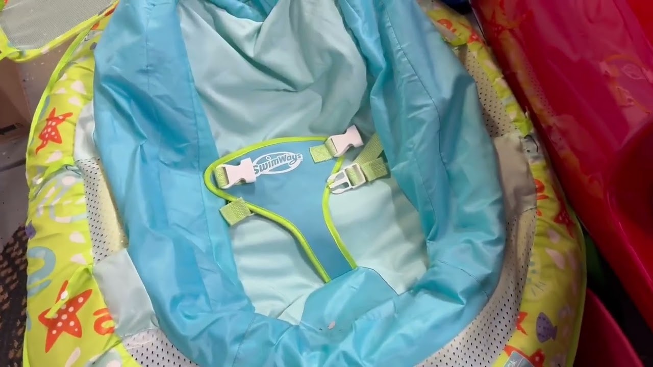 SwimWays Baby Spring Float with Adjustable Canopy and UPF Sun Protection, Good for infants, but not