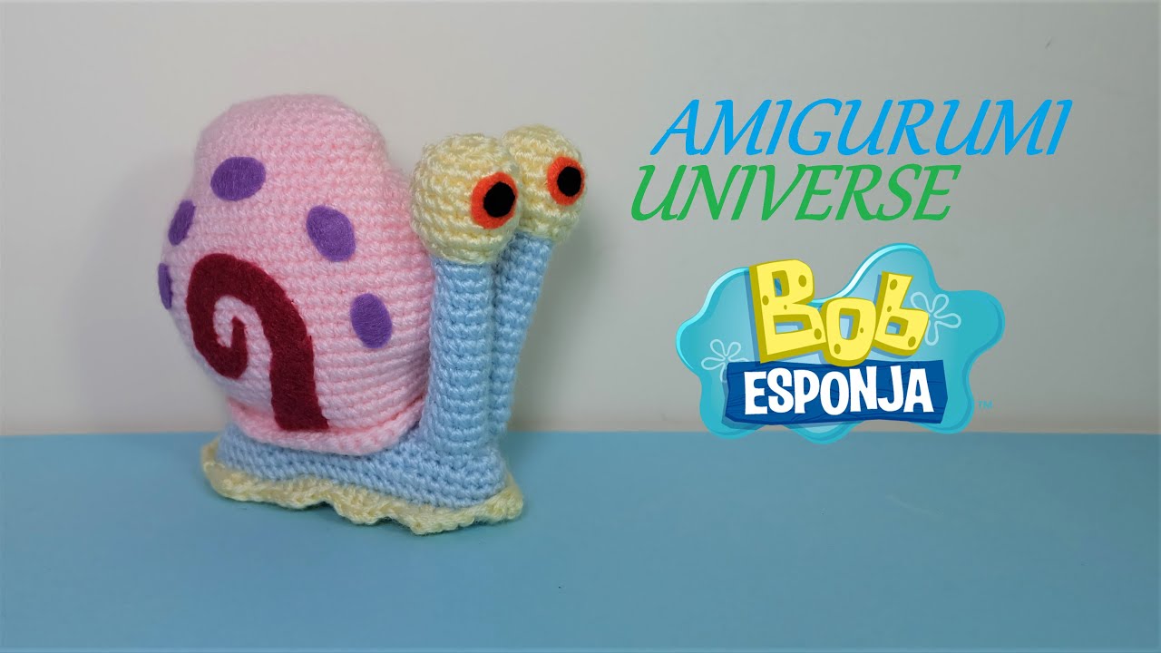 Tutorial Gary Bob Esponja. Muñeco de ganchillo Gary Caracol de Amigurumi Universe.