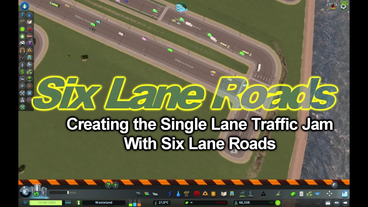 Six Lane Roads | Creating the Single lane backup.