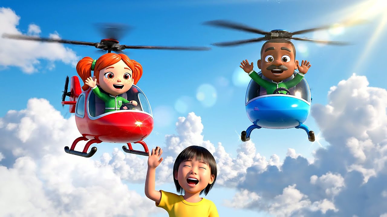 Cuatro Pequeños Helicópteros de Juguete Zúm Zúm | Rimas Infantiles y Canciones para Niños