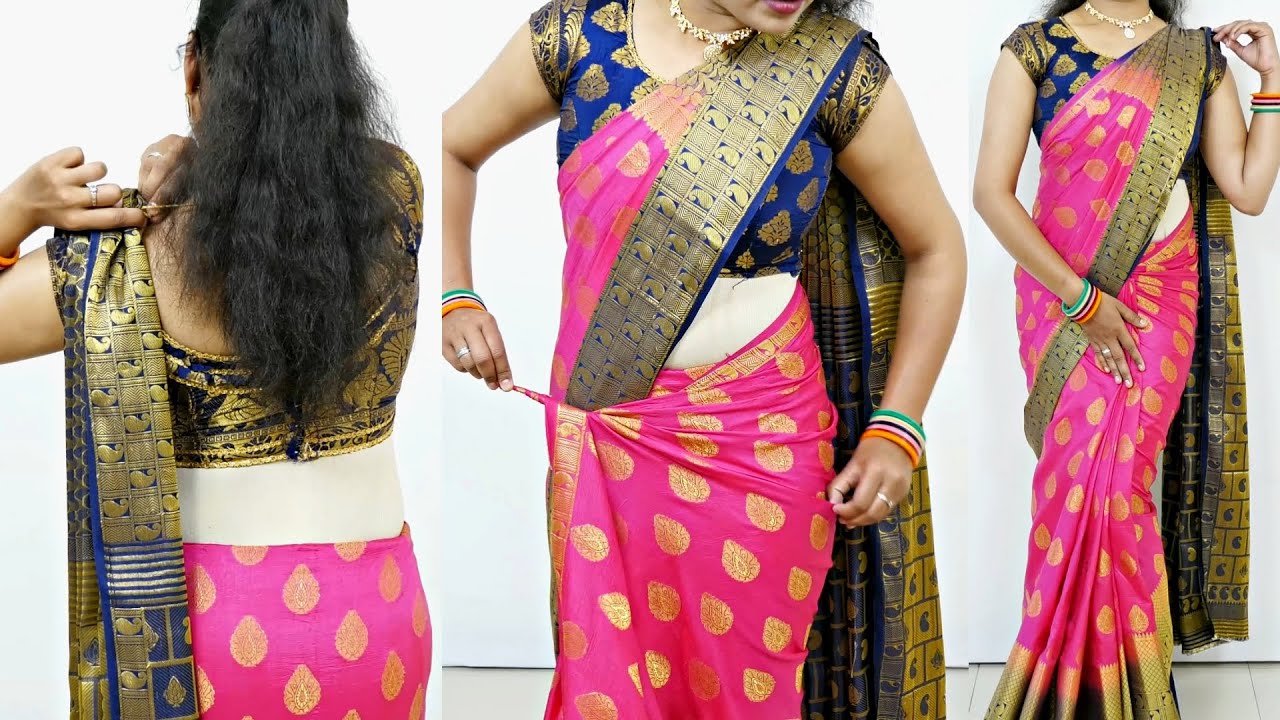 Easy banarashi silk saree draping | drape your silk saree with perfect pleats | saree draping guide