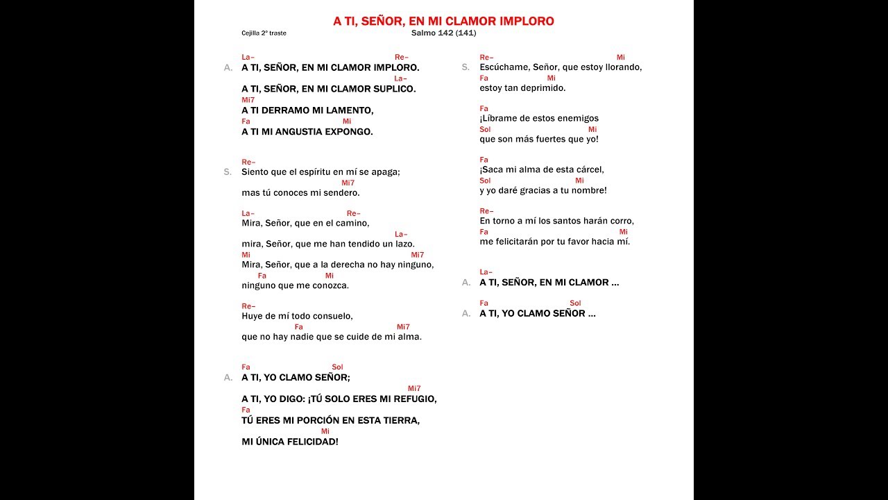 A ti, Señor, en mi clamor imploro