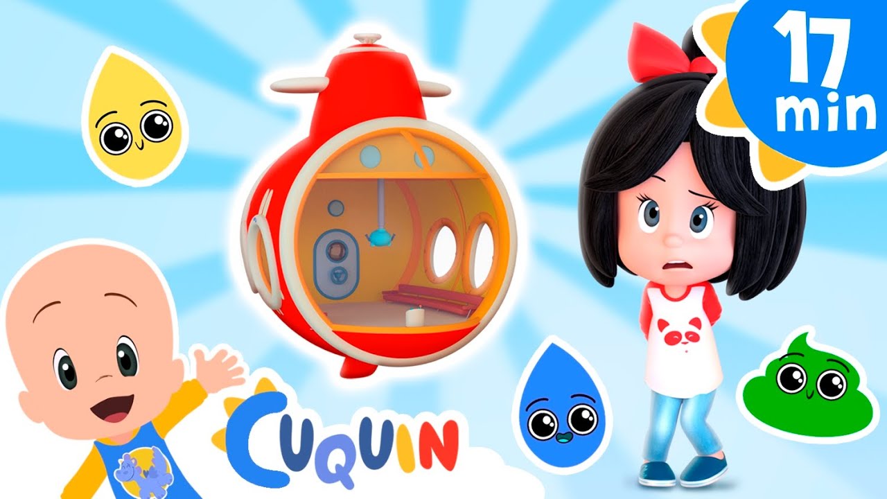 Cuquin in Poo Poo Submarine | Cleo & Cuquin: Educational videos