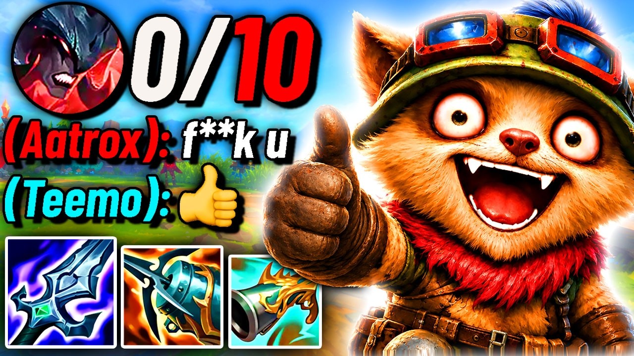 Teemo через полный AD &mdash; это чистый RAGEBAIT (Aatrox 0/10)