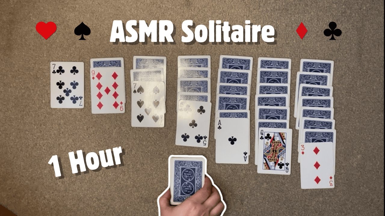 ASMR | 1 Hour Of Solitaire - Relaxing Whispering & Gentle Card Sounds