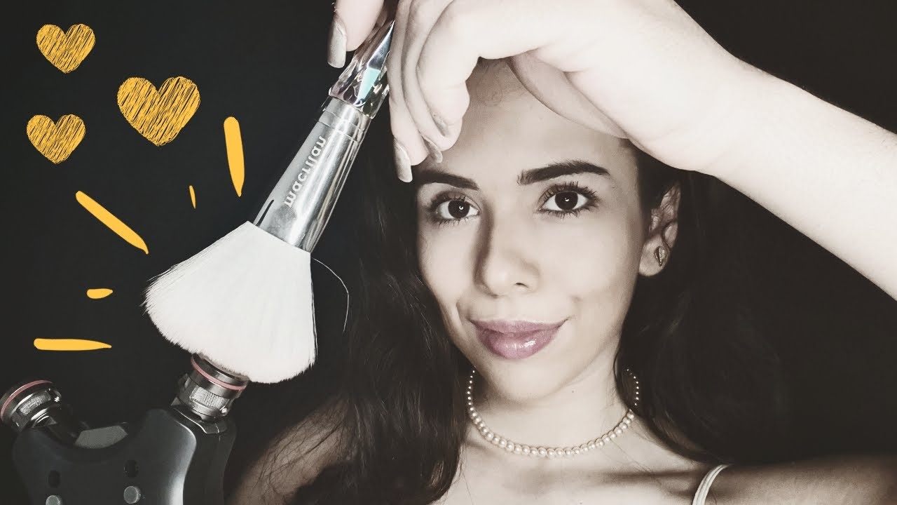 ASMR *EXPLORANDO GATILHOS COM 1 PINCEL NO TASCAM* (Sons de Boca, Pincel na Tela, no Tascam e em Mim)