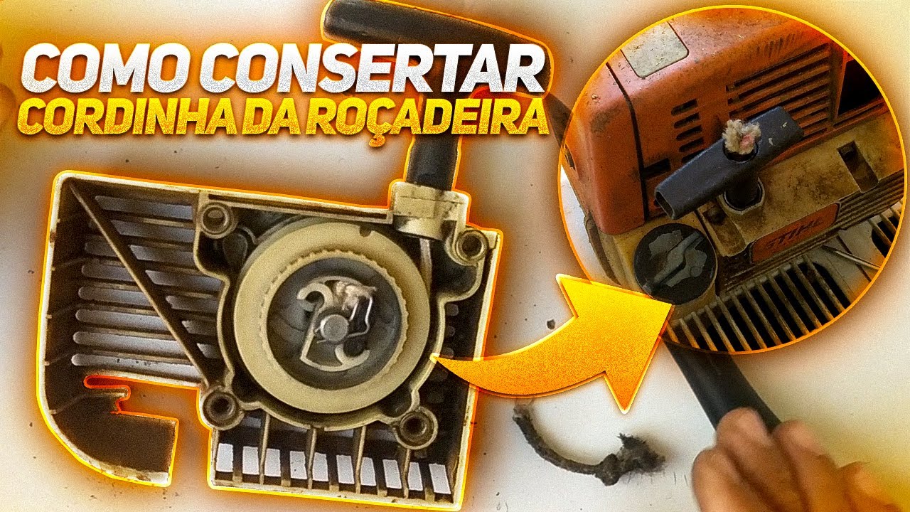COMO TROCAR A CORDINHA DE PARTIDA DA ROÇADEIRA 2021