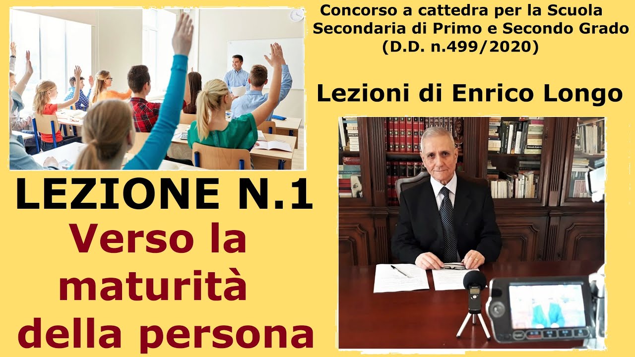 Verso la maturità della persona - LEZIONE N.1