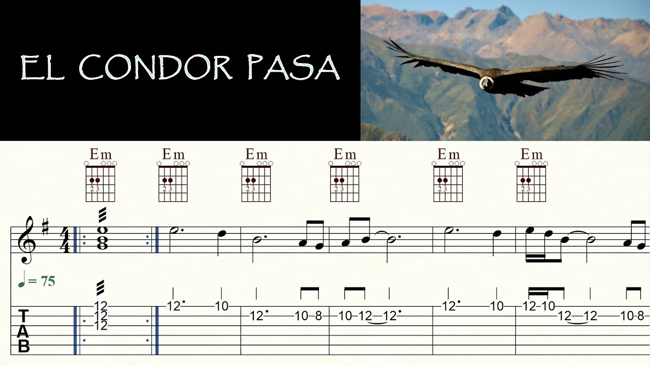 EL CONDOR PASA | SIMON & GARFUNKEL | Complete Version | Acoustic Guitar Tutorial | Sheet Music & TAB