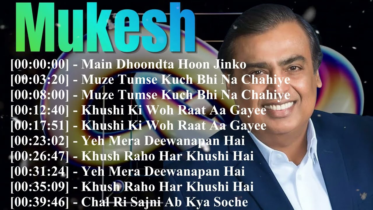 🌹 Mukesh Evergreen Songs | Timeless Hindi Melodies, Love Songs & Bollywood Classics