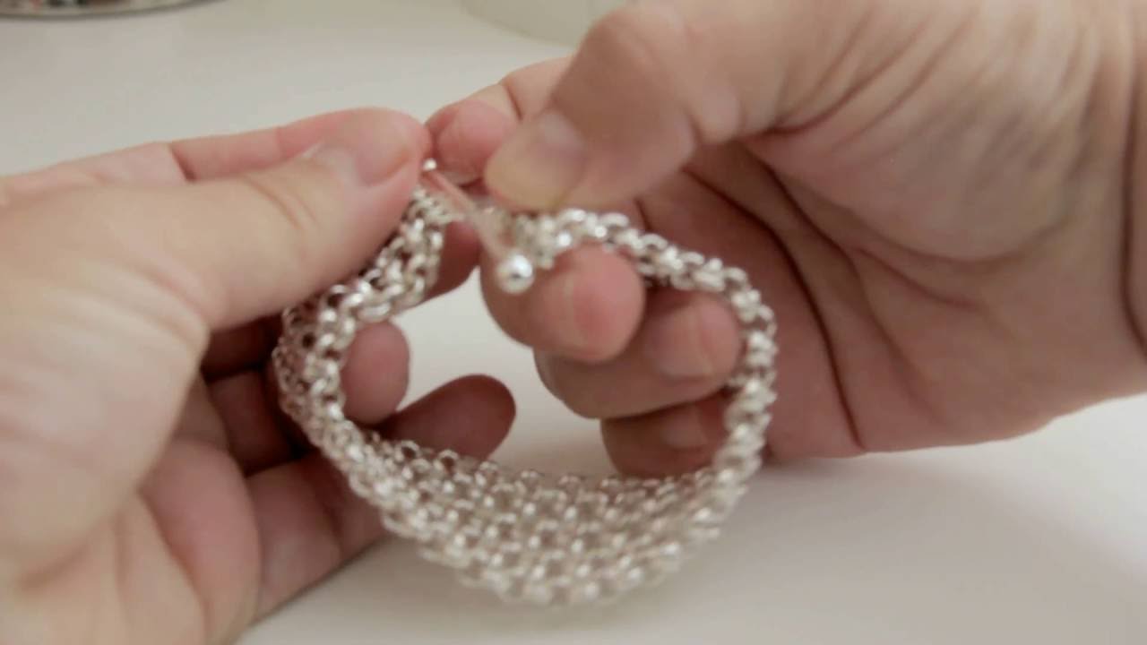 Wide statement silver chain link Cuff Bracelet with tube clasp, Impulsiva Jewelry