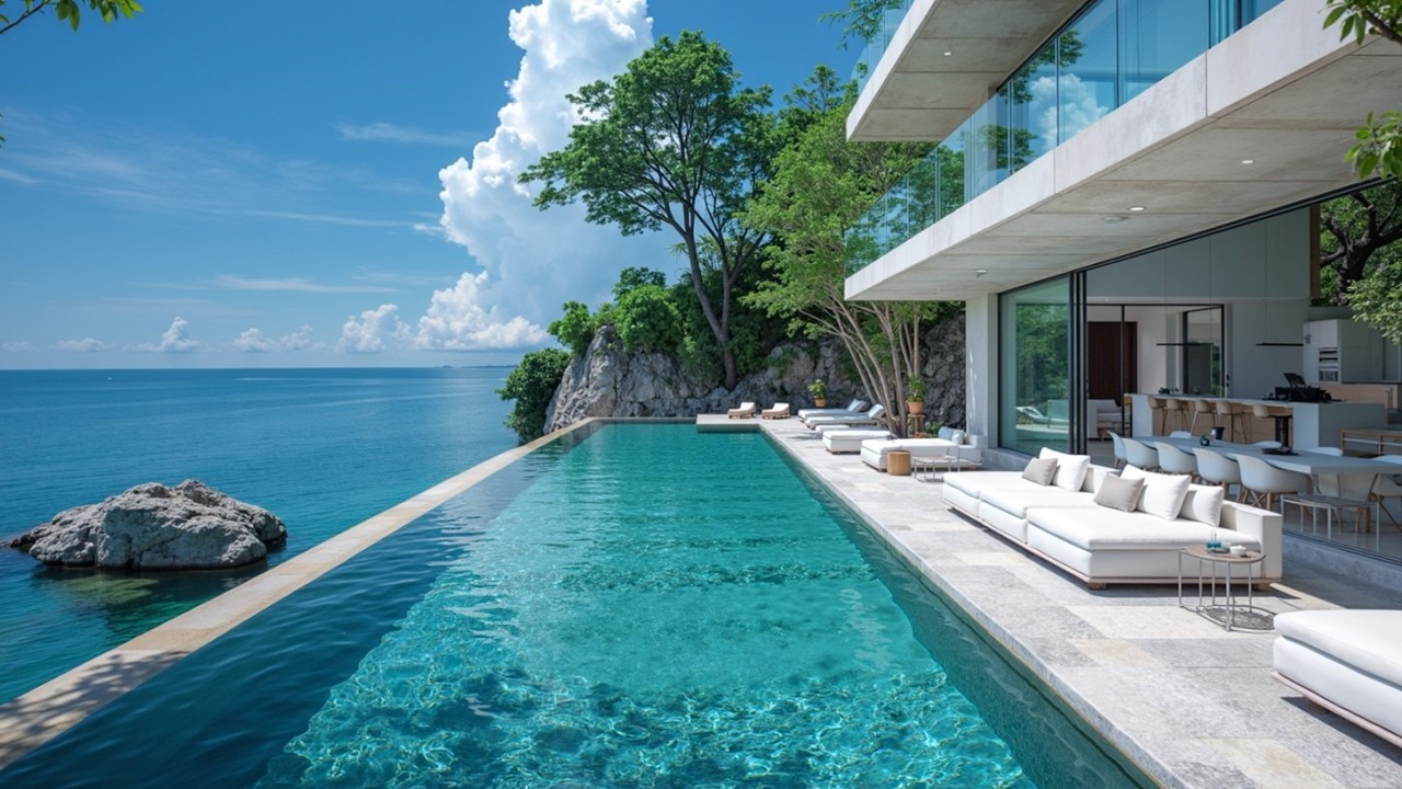 Sunset House Vibes & Tropical House Mix - Chill House Grooves ~ Poolside Luxury House Music