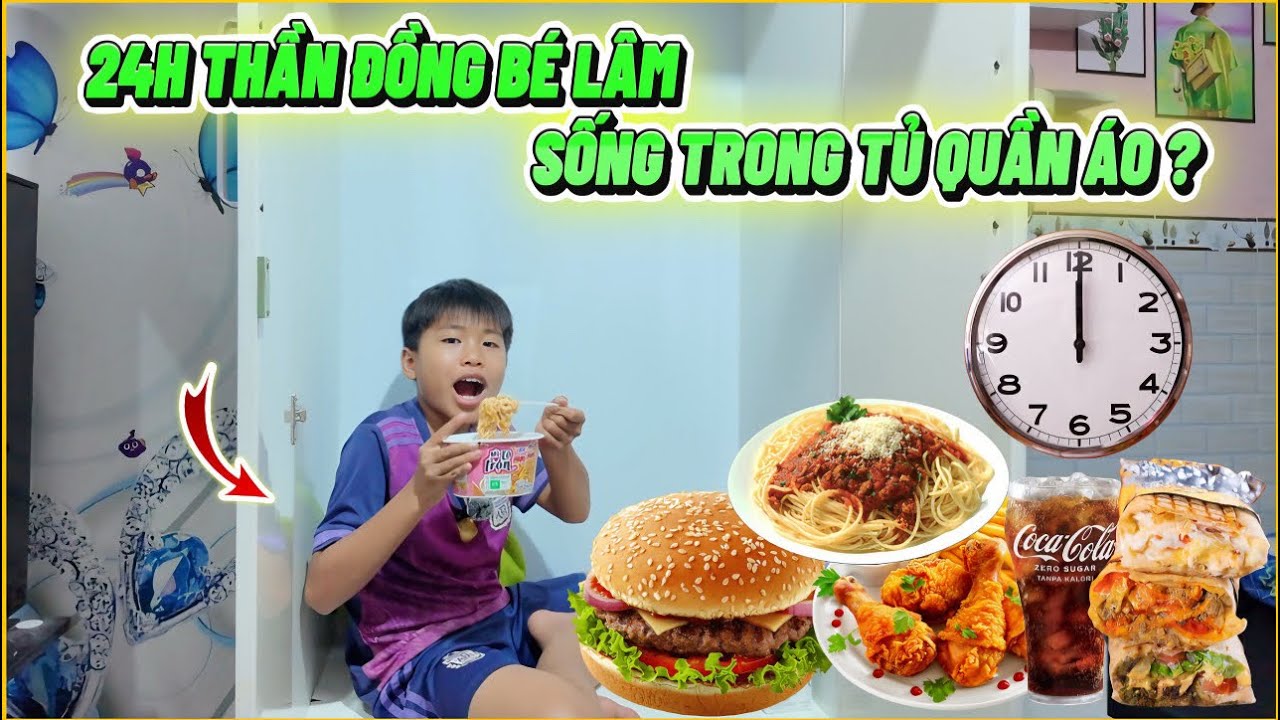 VLOG | Thử Thách 24H Thần Đồng Bé Lâm Sống Trong “ Tủ Quần Áo “ Thưởng Nóng Nick Full Súng Lv7 ???