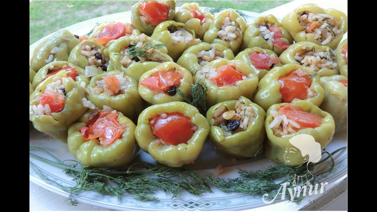 Gefüllte Paprikaschoten mit Olivenöl/Vegan/Vegetarisch/Zeytinyagli biber dokmasi/meinerezepte