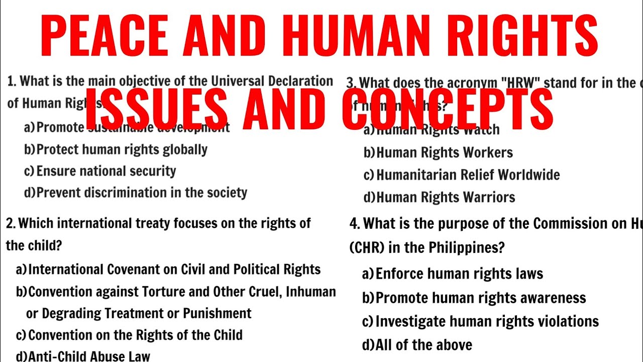 10 items | Peace and Human Rights Issues and Concepts - Part 1