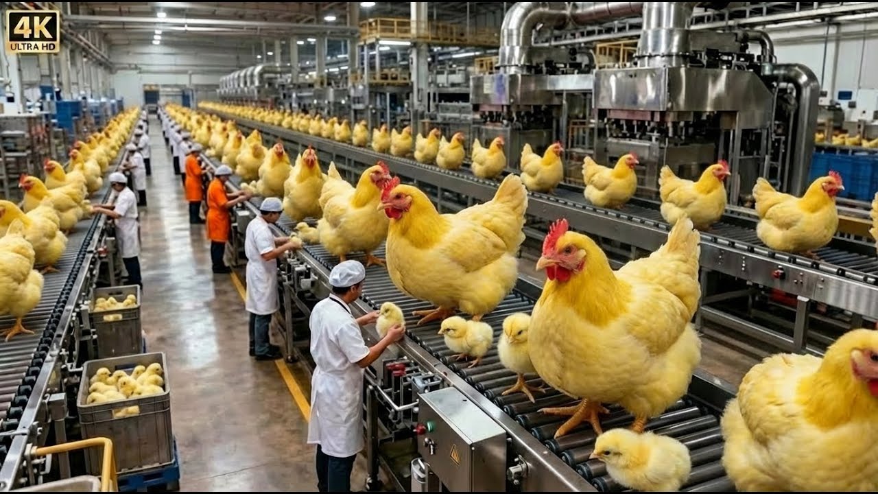 Inside a Chicken Mega Factory 🐔  From Eggs to Chicks – Complete Industrial Production Process