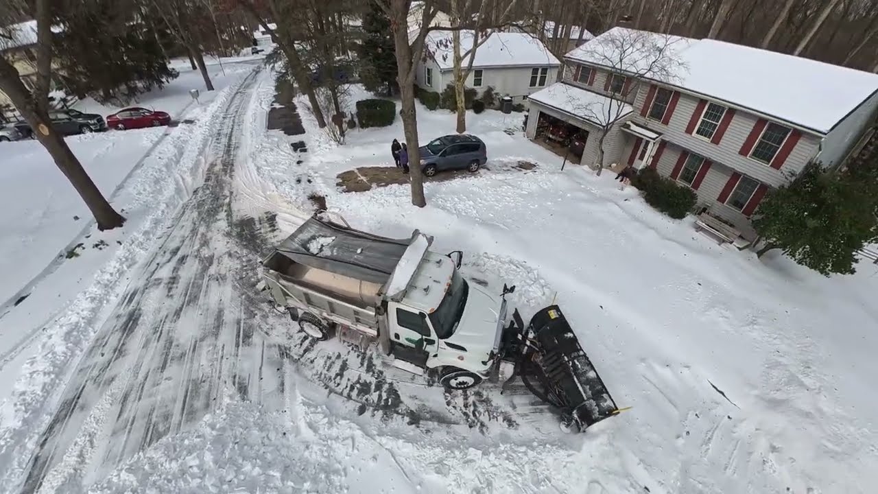 Howard County Snow Plow in the Cul-de-Sac - January 2026