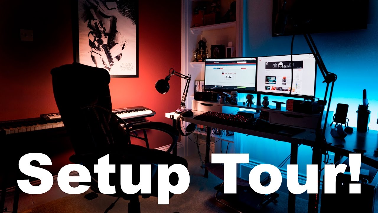 Setup Tour 2017 - AWESOME GAMING AND EDITING SETUP!!!