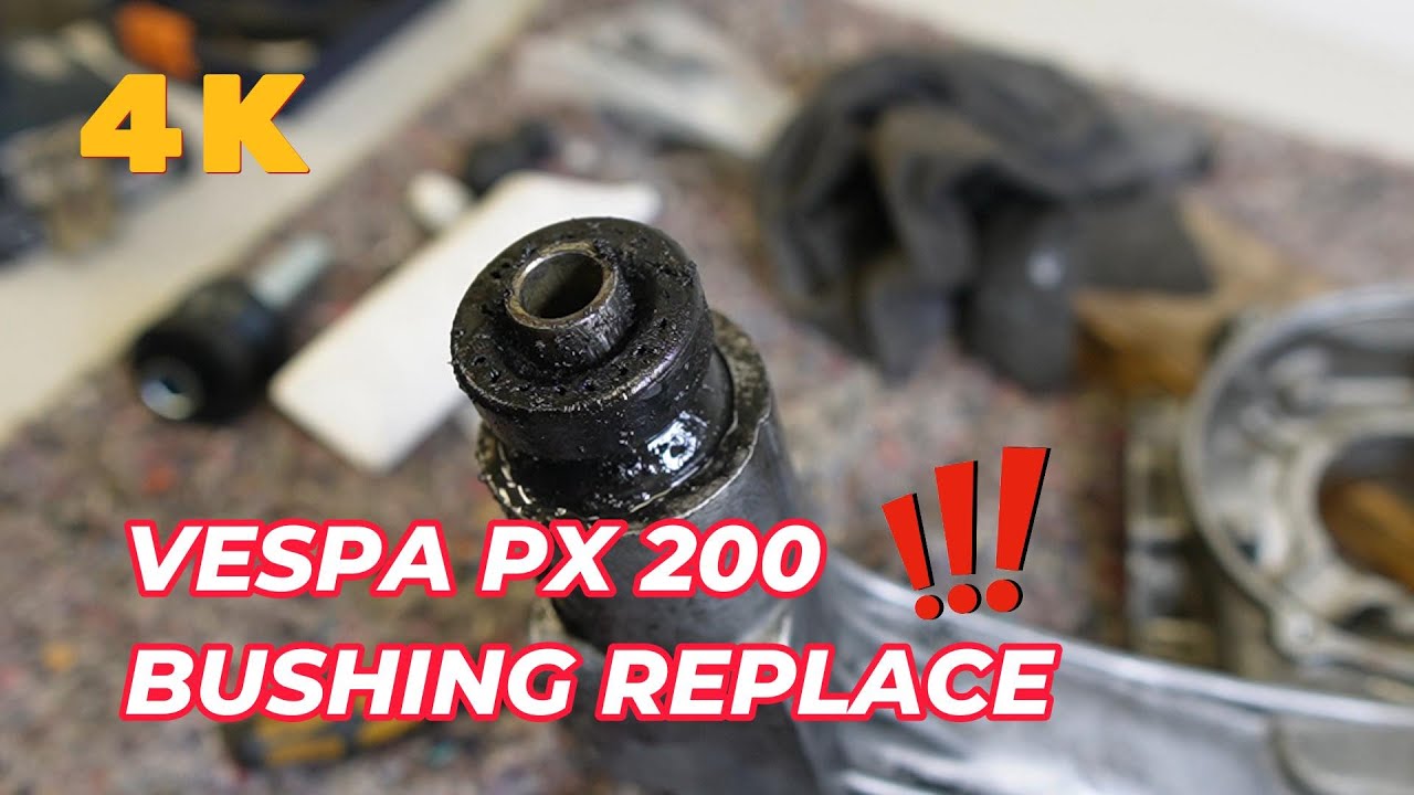 How to Vespa PX 200 Engine Bushing Silent Block Replacement Change