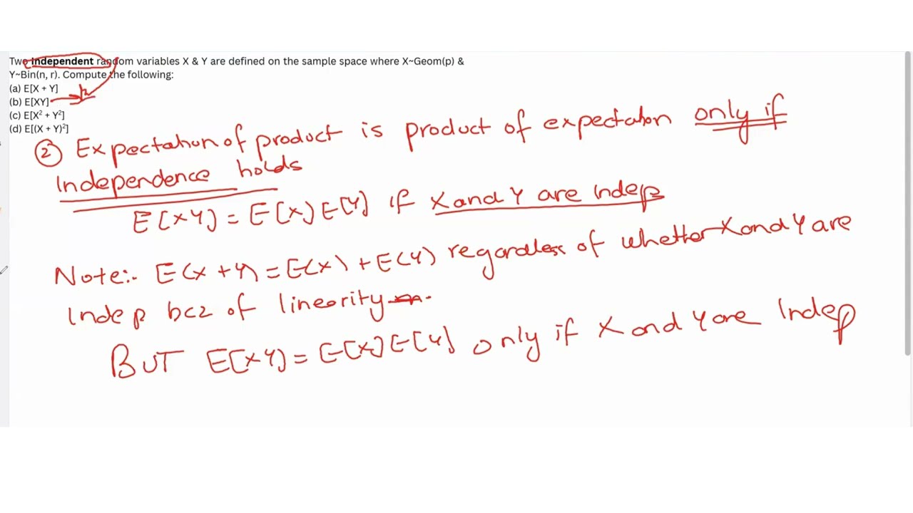 Properties of Expectation | Practice Question 2 Part 3 - Key Takeaways