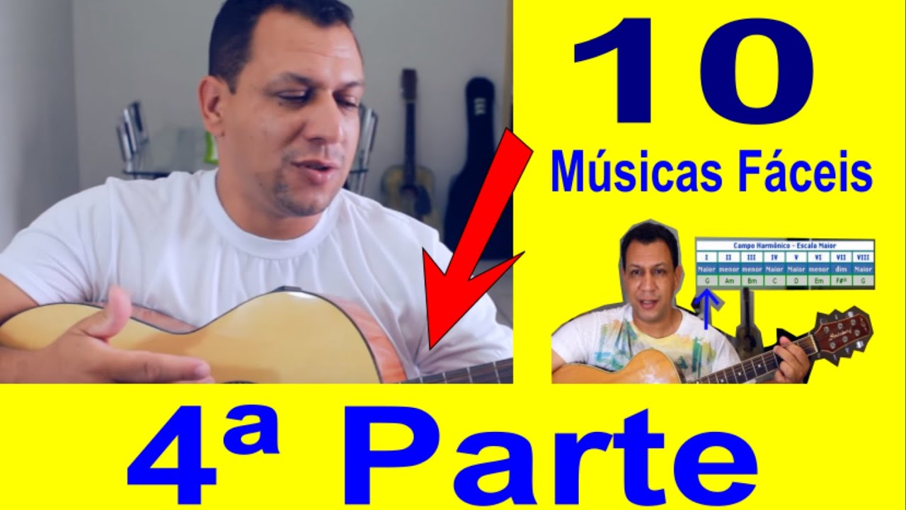 4ªParte VIOLÃO 10 Louvores Fáceis SEQUENCIA (G,D,Em,C) Campo Harmônico (Warley Sudário)
