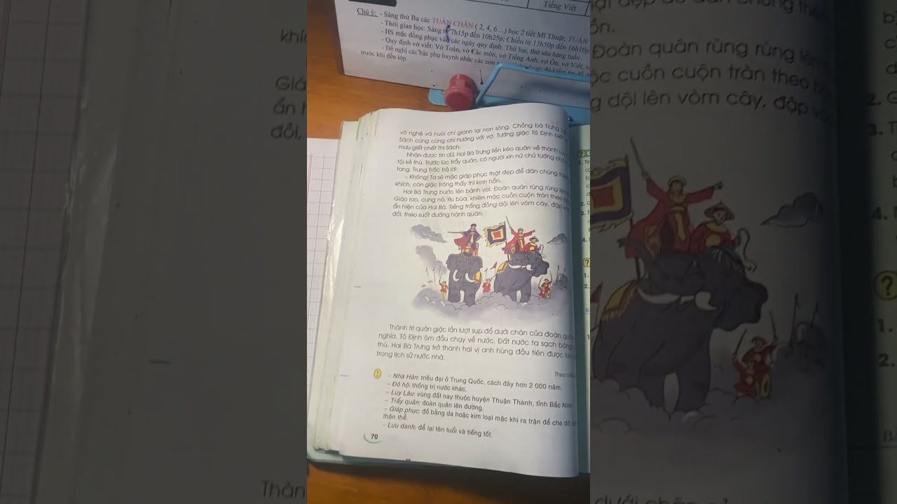 Hai bà trưng trong sách giáo khoa tiếng Việt