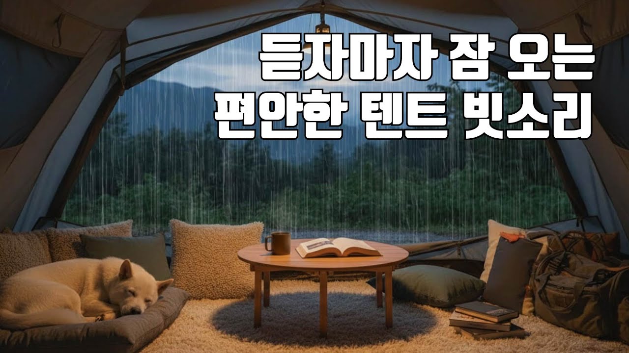 듣자마자 잠 오는 편안한 텐트 빗소리 - 지친 하루 숙면을 위한 백색소음 ASMR