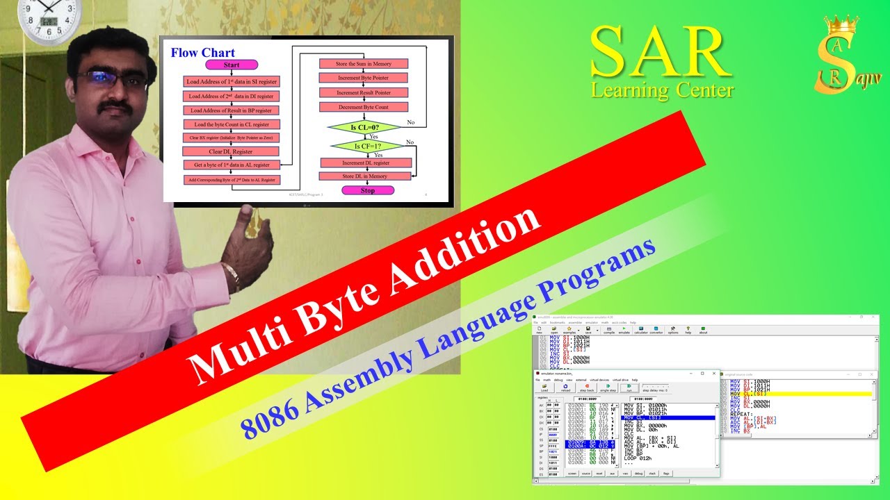 Program 3 : Multi Byte Addition | 8086 Assembly Language Program | emu8086