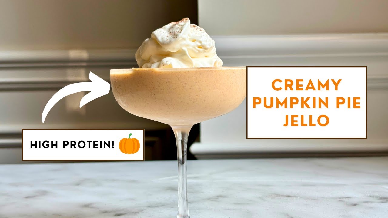 High Protein Pumpkin Pie Jello | Healthy No-Bake Fall Dessert!