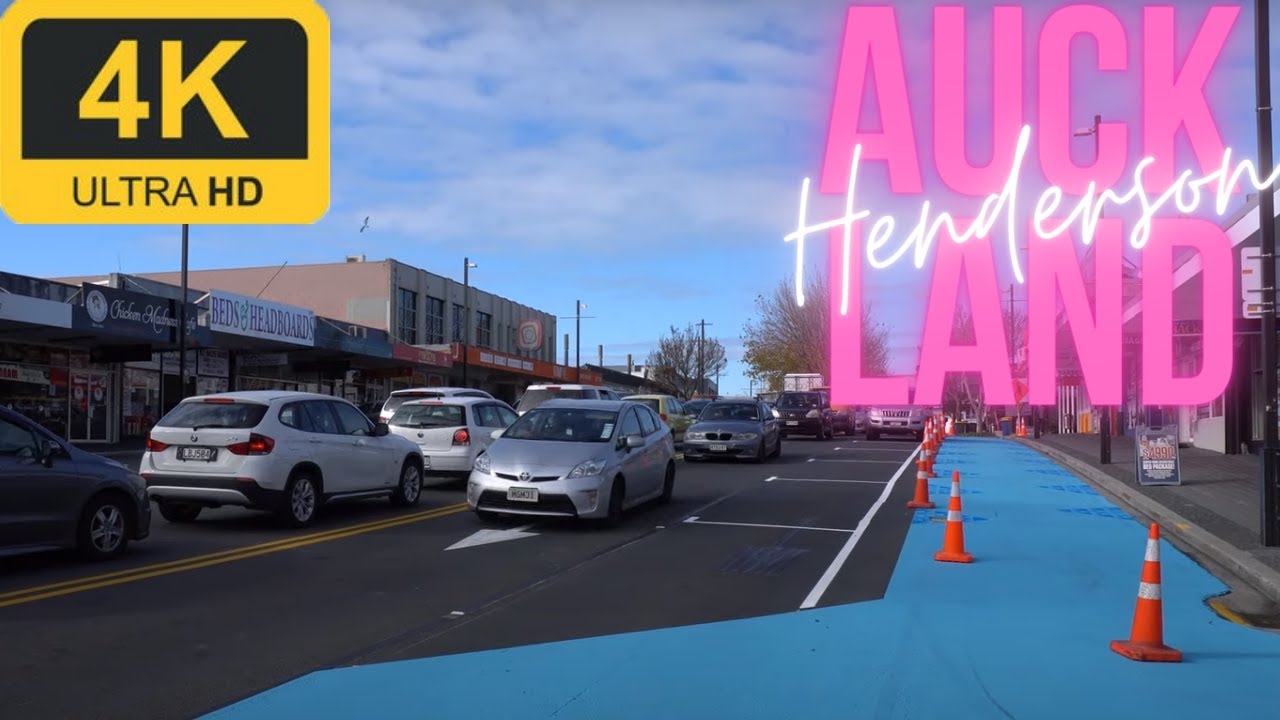 Henderson Town Centre | Major West Auckland Suburb | 4K