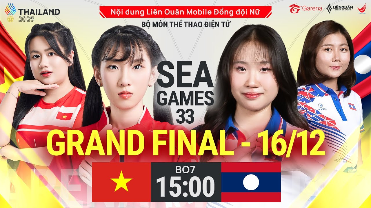 VIETNAM vs LAOS  - TRANH HUY CHƯƠNG V&Agrave;NG - SEA GAMES 33 - LQM ĐỒNG ĐỘI NỮ (16/12)