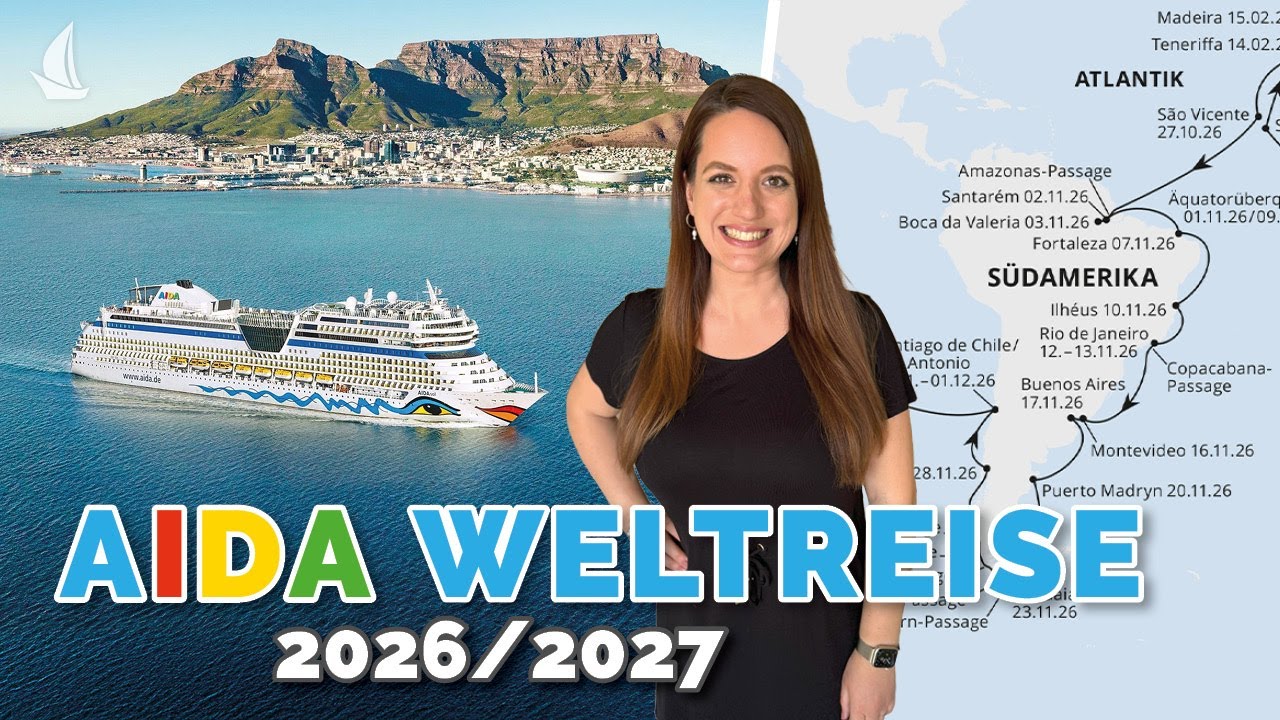 AIDA Weltreise 2026/2027: Die Traumreise mit AIDAsol im &Uuml;berblick