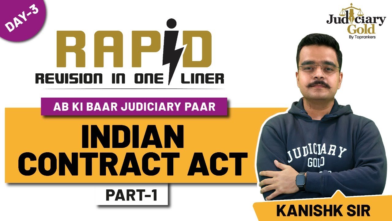 Indian Contract Act (Part 1) for Judiciary Exam Preparation | Rapid Revision in One Liners