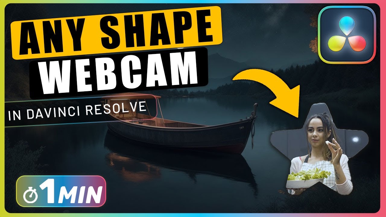 How to Put WEBCAM Video Overlay into Any Shape in Davinci Resolve