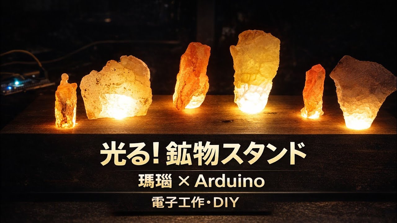 光る鉱物スタンドを作ってみた
