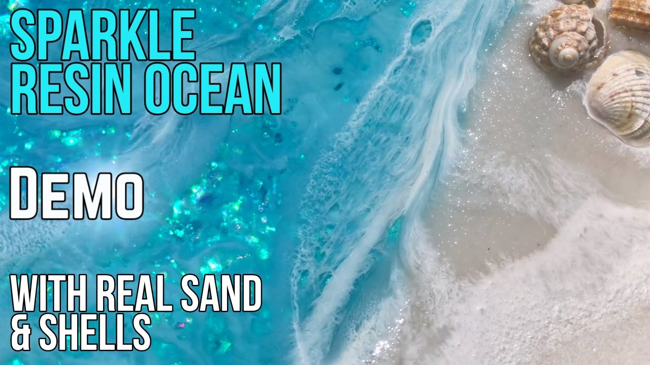 Resin Seascape Art Step By Step Tutorial For Beginners  - Real Sand and Shells - Making Waves - NEWS
