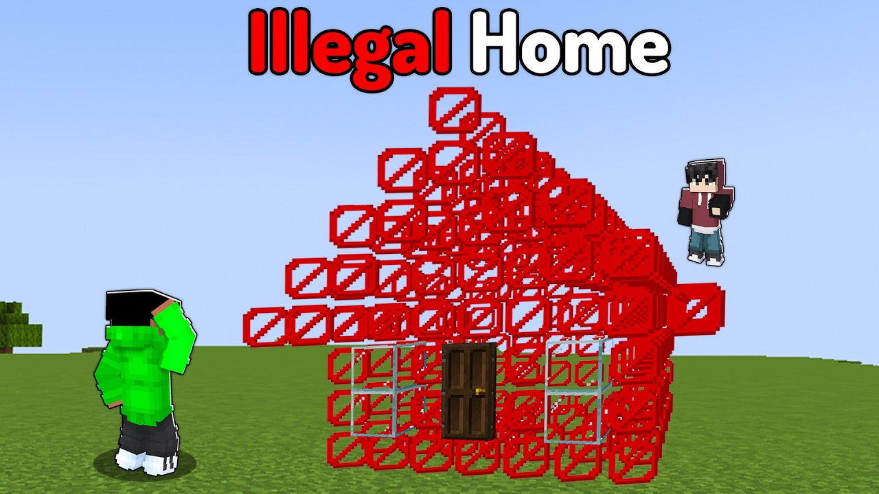 100 Illegal Houses In Minecraft! (tagalog)