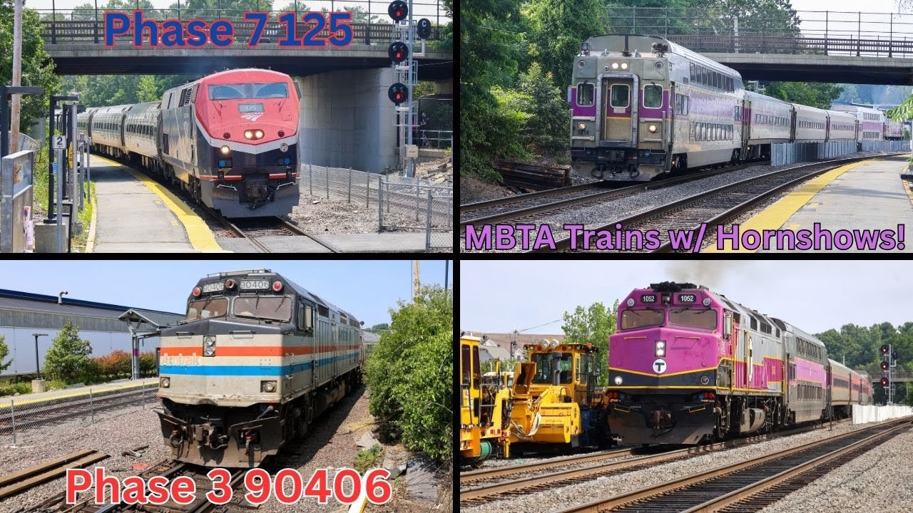 Trains In Wilmington | MBTA, Amtrak Downeasters, and Heritage Units NPCU 406 + P42DC 125 | 7/26/2025