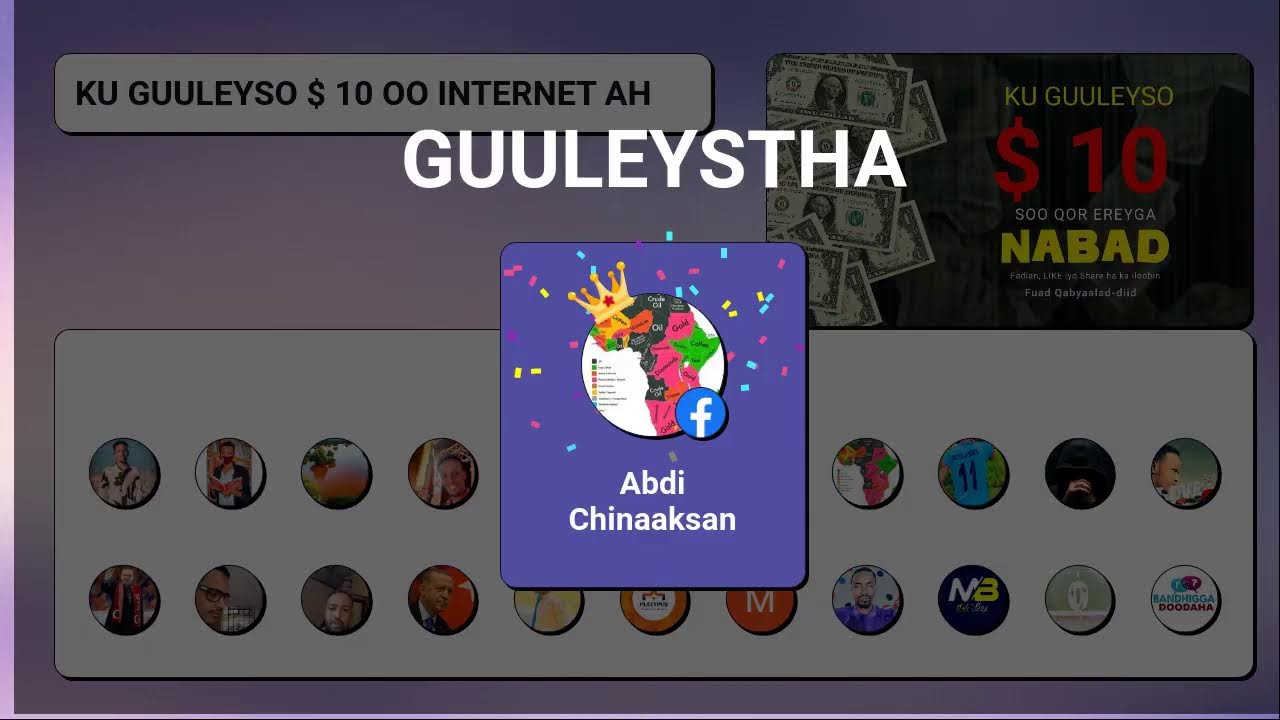 KU GUULEYSO $ 10 OO INTERNET AH
