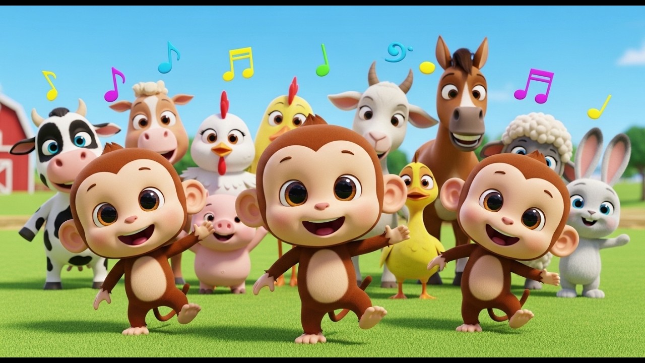 Macaquinhos na Fazendinha | Dança e Música Infantil Divertida | Para Brincar e Dançar
