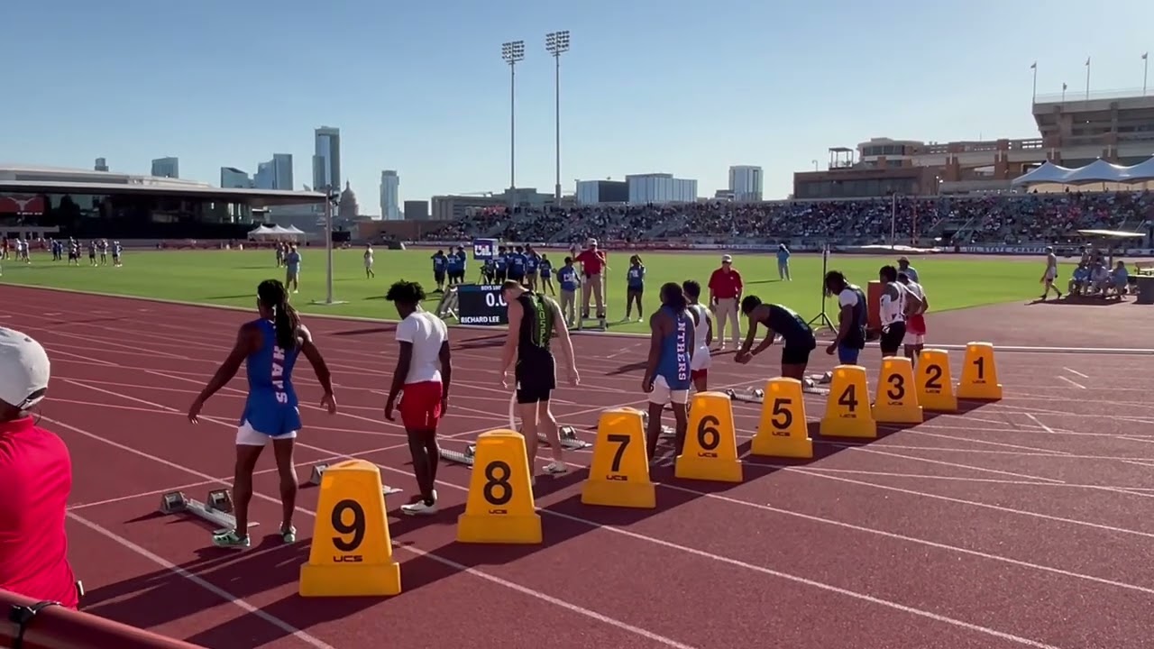 Harlan’s Tate Taylor shatters Matt Bolings National HS 100m record @ Texas UIL State Track meet.