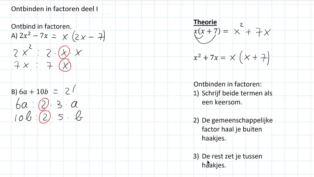 Een som van twee termen ontbinden in factoren (2 HAVO/VWO & 2 VWO)