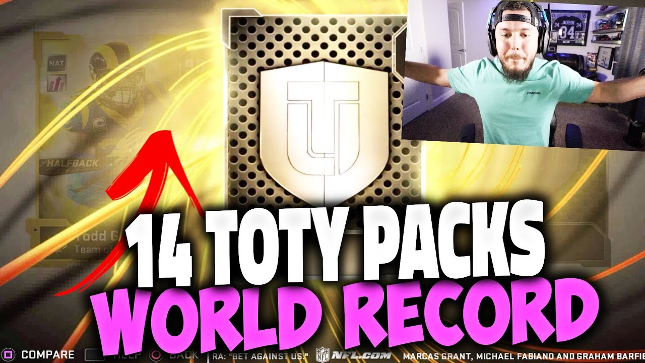 RECORD* 14 TOTY Fantasy Packs!! Madden 19