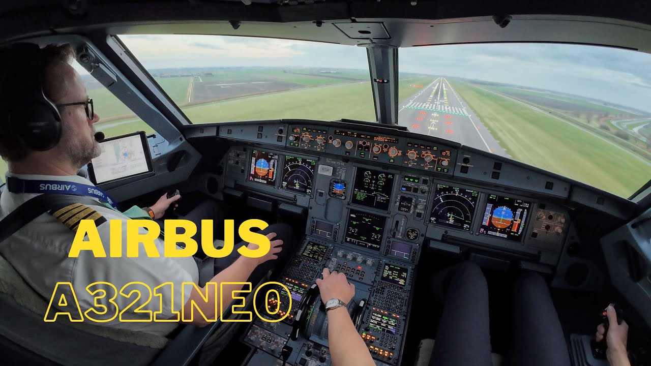 Airbus A321NEO landing at Amsterdam Airport