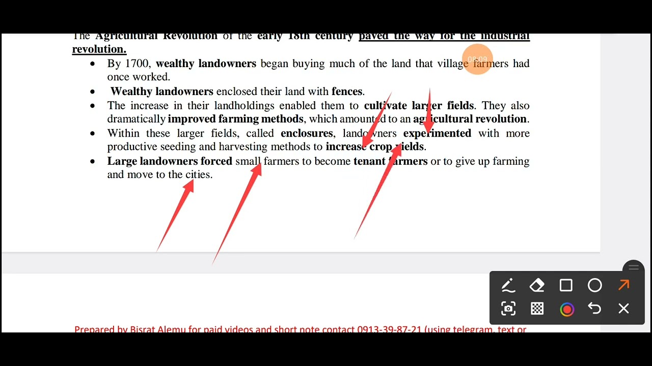 Grade 11 history Unit 9 lesson one Industrial Revolution in Amharic