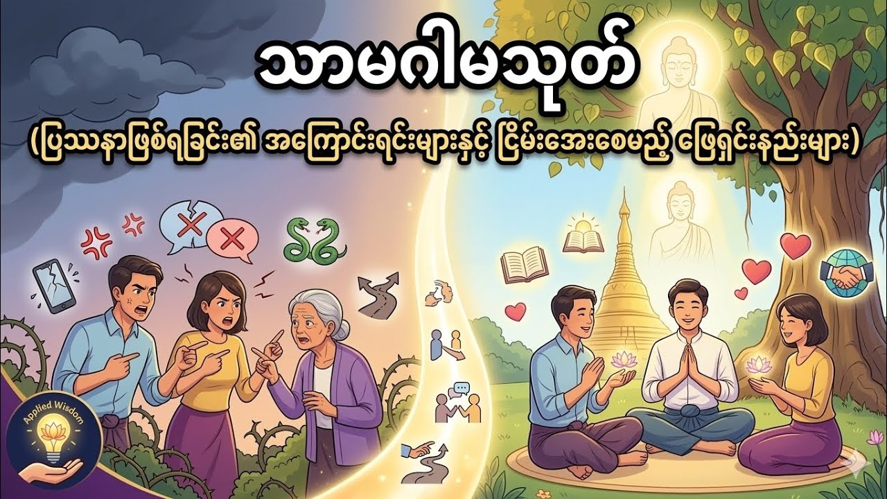 ပြဿနာဖြစ်ရခြင်း၏ အကြောင်းရင်းများနှင့် ငြိမ်းအေးစေမည့် ဖြေရှင်းနည်းများ (သာမဂါမသုတ်)
